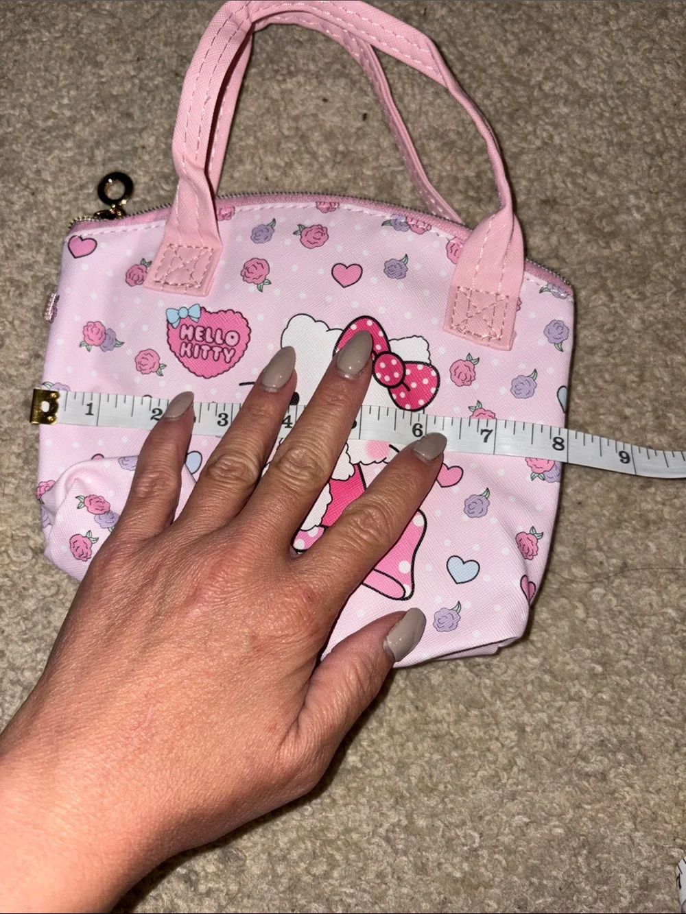 Hello Kitty Pink Mini Bag with Heart & Bow Print